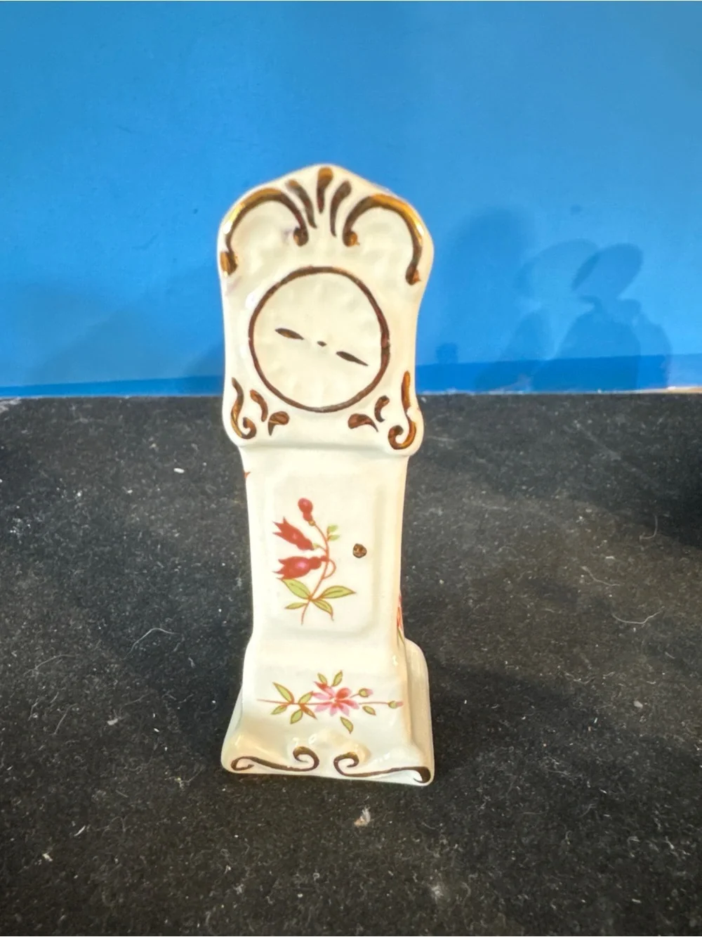 Hammersley fine bone china miniature grandfather clock made in England